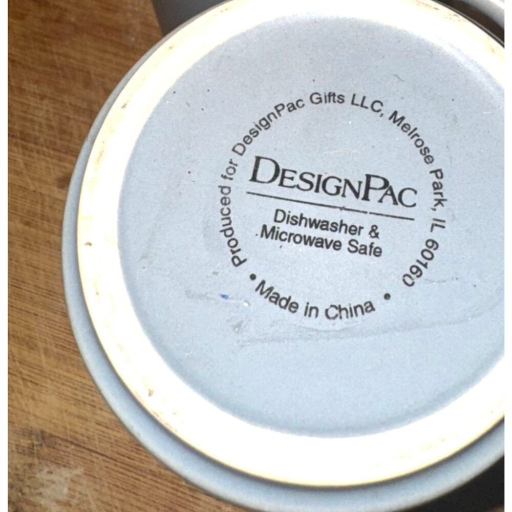 DesignPac Gray Ceramic Coffee Mugs 12 oz Dishwasher & Microwave Safe - Picture 2 of 4
